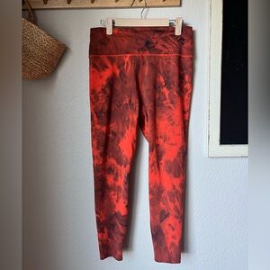 Sage Collective Red/Orange Tie-Dye Leggings
